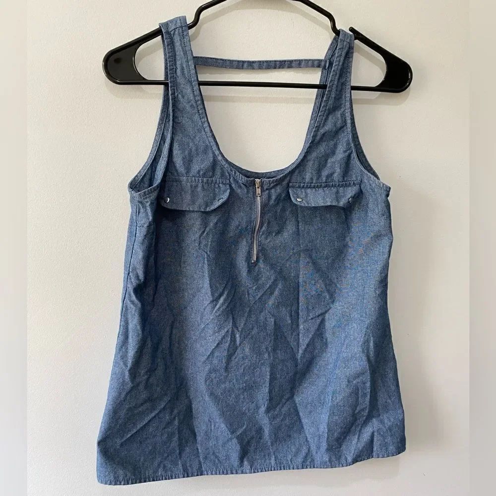 Light denim jean looking tank top